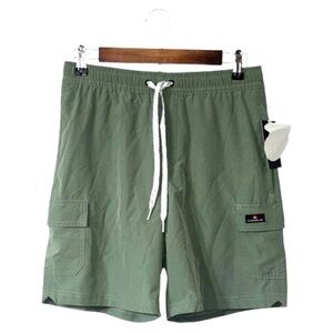 NEW Quicksilver Sage Green Swim Shorts Trunks Swimsuit Hybrid Size Men’s Small